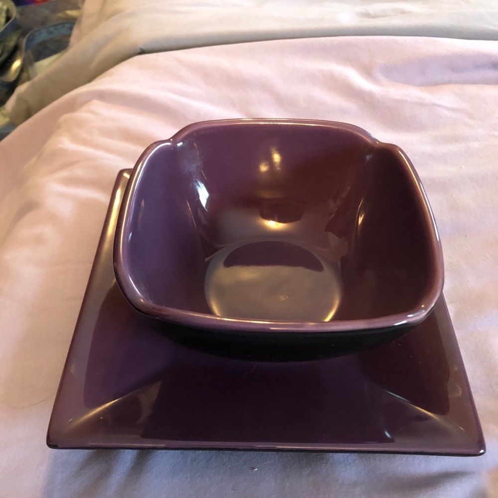 PartyLite candle holders purple/ black